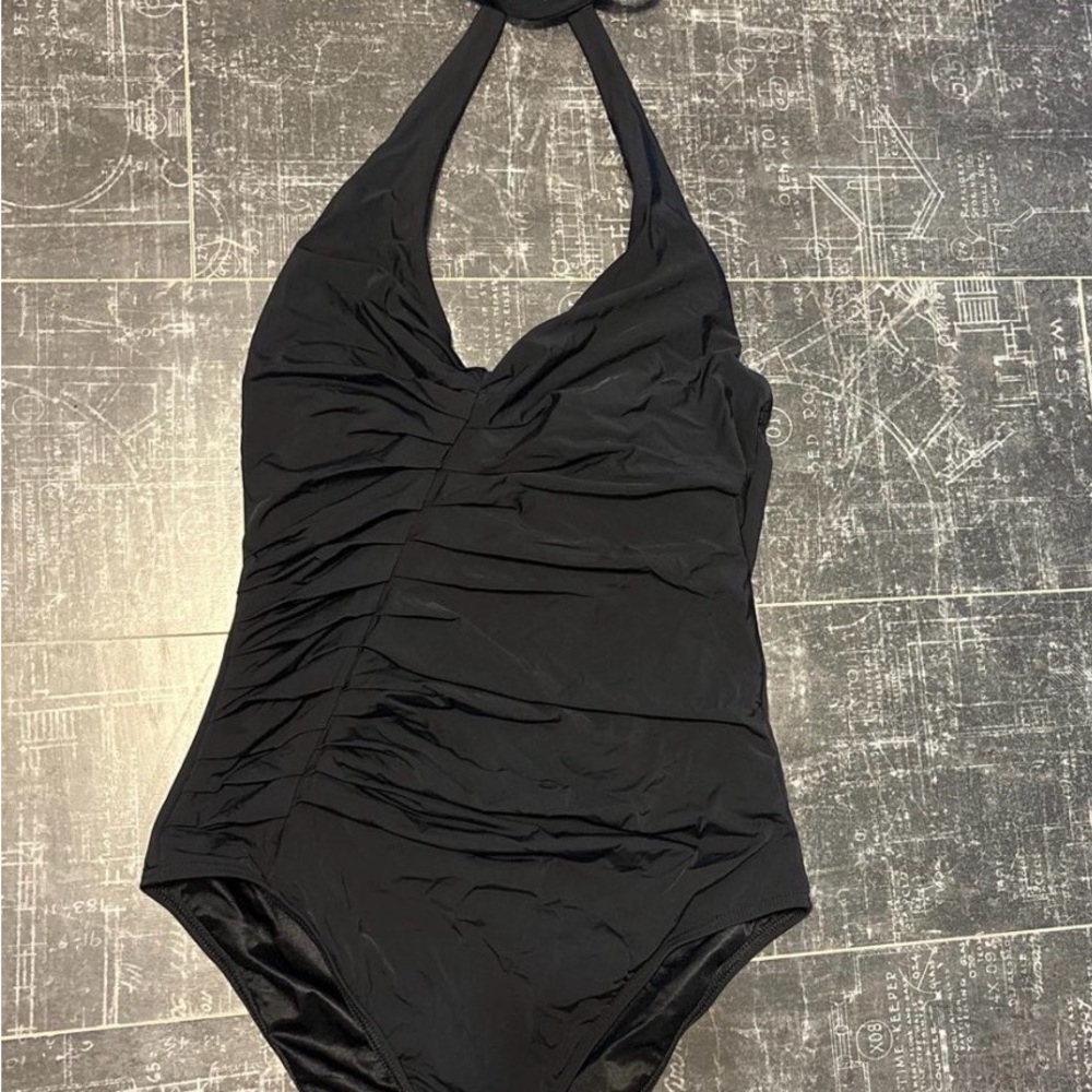 Elegant Black Halter Swimsuit